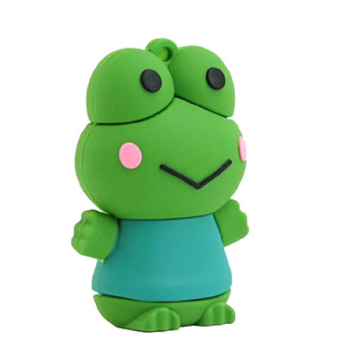 Pvc Usb Stick With Logo Green Cute Frog USB Flash Drive Manufactory