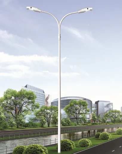 8m 10m double arm pole with base plate