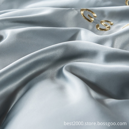 High End Nordic Style Summer Ice Silk Bedding Set - Four Piece