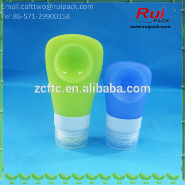 38ml 60ml silicone bottles with sucker for hand soap/shampoo, reuse silicone travel bottles