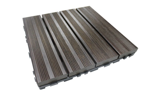 Carbonized Bamboo Deck Tiles Outdoor Deck Interlocking Patio, High ...