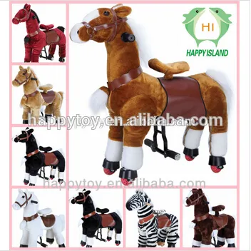 HI CE plush mechanical ride on walking horse toy horse on wheels