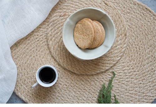 Tovaglietta rotonda impermeabile in rattan intrecciato resistente al calore