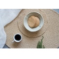 Round rattan placemat for table