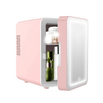 Mini Retro Skincare Refrigerator with LED Light and Mirror