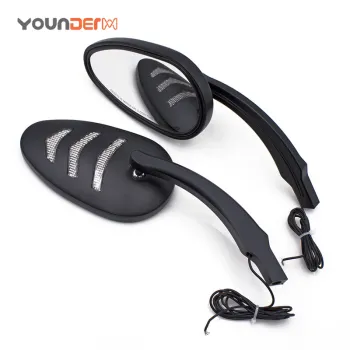 Black Series M8 Rearview Motorcycle Mirror with Turn Signals for Harley Davidson