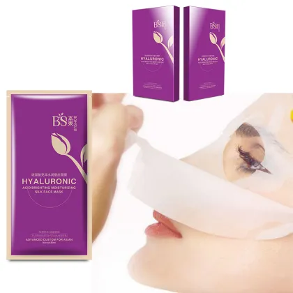 BOMSUR Hyaluronic Acid Brightening Moisturizing Silk Facial Mask