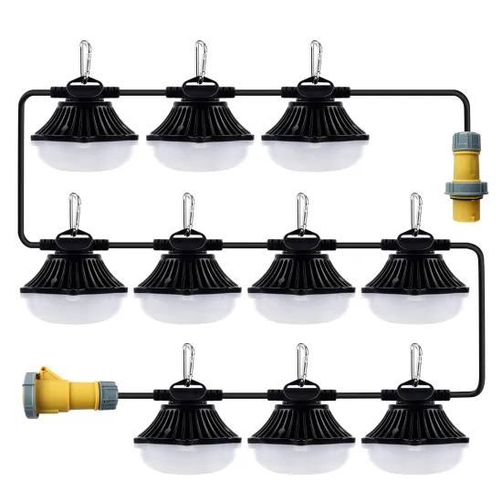 200W 28000lm High Brightness Work String Lights 100ft 10Bulbs LED Outdoor Temporary Work Light