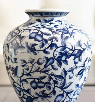 Traditional Chinese blue and white porcelain vases