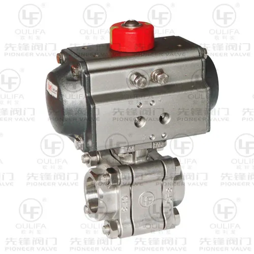 Pneumatic Three Pieces Threaded Ball Valve