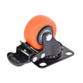 Caster de placa de PVC naranja de 2 pulgadas con freno