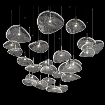 Custom LED Chandelier Murano Glass Pendant Light for Hotel Staircase Decoration