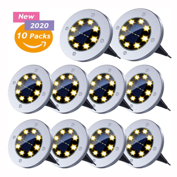 Waterproof In-Ground Outdoor Solar Ground Light with 8 LEDs