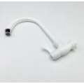 Wall Mounted Single Holes White Single Handle Kitchen Sink Faucet Plastic ABS