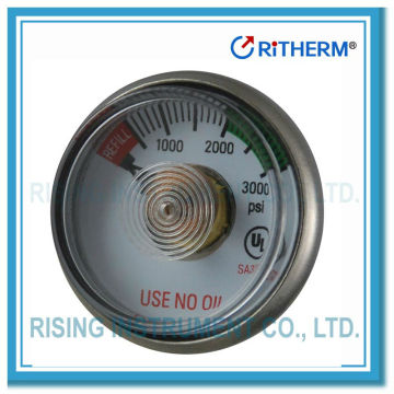 UL listed Medical oxygen spiral tube pressure gauge