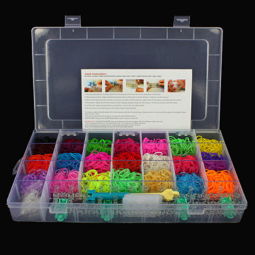 22 Colors 2200PCS Rubber Bands 12 Pendants 6 Hooks Rainbow Loom Rubber Band Bracelet