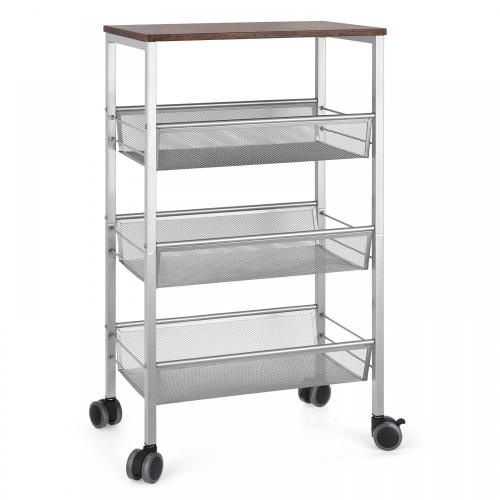 4-Tier Metal Rolling Utility Storage Cart