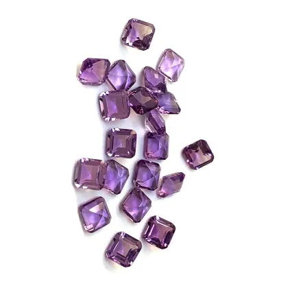 Natural Amethyst Square Small Octagonal Cut Amethyst