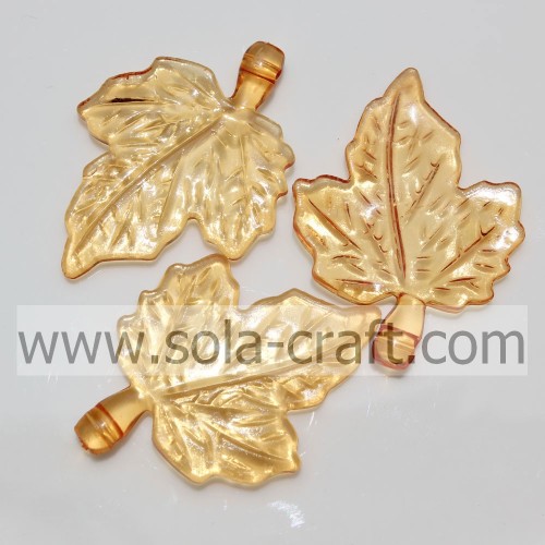 Clear Small Red Color Maple Leaves Plastic Beads for Pendant of Necklace