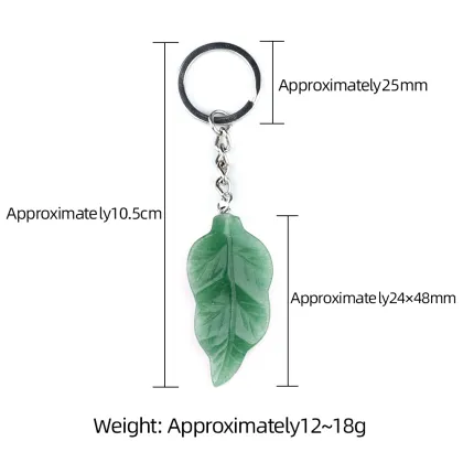 Red Jasper Handmade Craved Leaf Pendant keychain Accessories