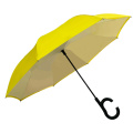 Paraguas automático grande en forma de C invertida