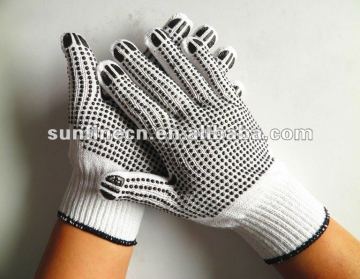 10G double-side PVC Pointed bead gloves/ cotton dotted gloves/ polyester cotton knit gloves