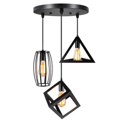 Vintage Iron Cage Pendant Lights - Retro Indoor Lighting Fixture