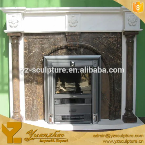 Stone Carving Luxury White Marble Fireplace Mantel
