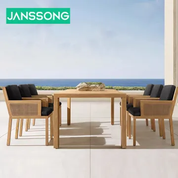 Modern Outdoor Teak Wooden Dining Tables and Chair Sets for Patio Furniture
