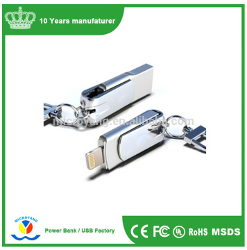 Custom logo twister dual-use otg mobile phone swivel USB flash drive, swivel mobile USB disk