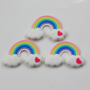 Hurtownie 100 sztuk Kawaii Clay Heart Cloud Handmade Polymer Clay Flatback Cabochons na telefon Scrapbooking DIY