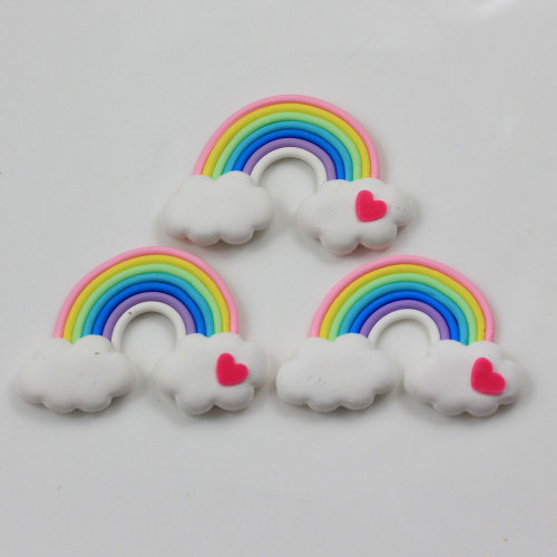 Großhandel 100pcs Kawaii Ton Herz Wolke handgemachte Polymer Clay Flatback Cabochons für Telefon Scrapbooking DIY