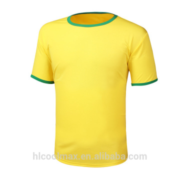 Moisture Wicking 100% Microfiber Polyester Football Sports Cheap World Cup Tagless Blank T shirt For Men
