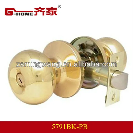 tubular ball lock bathroom lock polished brass