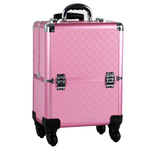 2017 Hot Selling High quality Trolley Pink Cosmetic Case