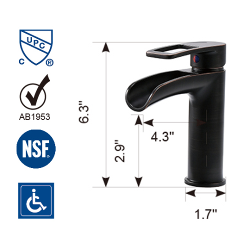 Bathroom Faucet Black Single Handle