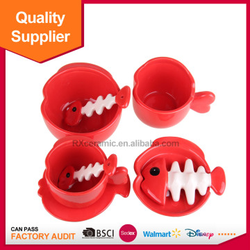 Made in China handmade creative ceramic animal fishbone breakfast sets