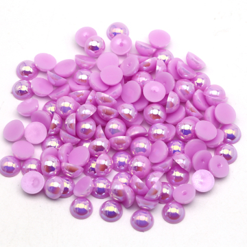 Amethyst Faux Pearl Round Half Cabochon Beads for Crafts: 1.5-16mm in Size Range