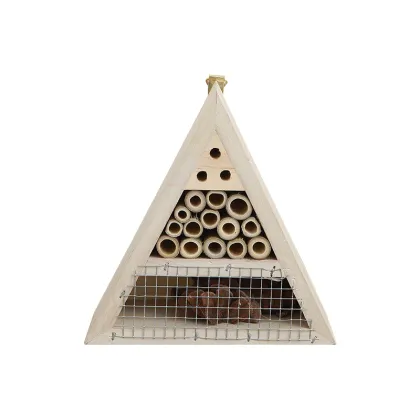 Triangle Wood Garden Ladybugs Carpenter House Bee Hotel Insect House Bee House for Garden