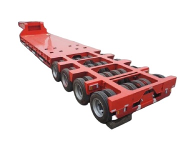 4 Axle 40-120t Lowboy Drop Deck Semi Truck Trailer