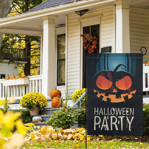 Customized LOGO Halloween personalise polyester garden flag