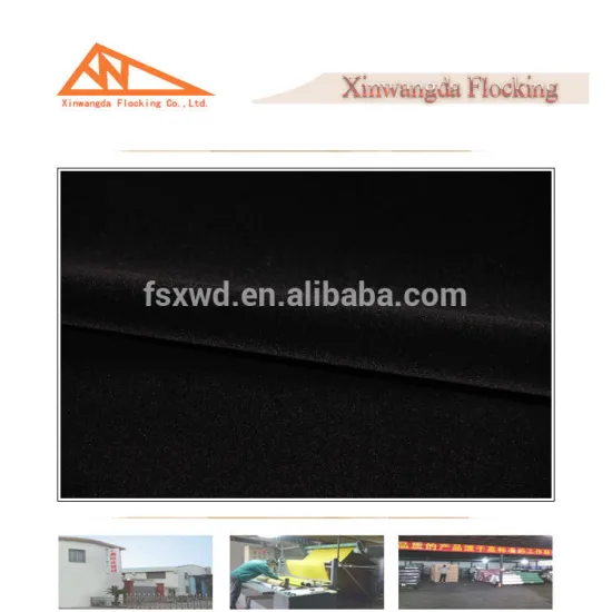 Long-pile flocking heavy nonwoven black silk velvet upholstery fabric