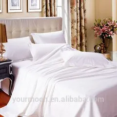 Cheap polycotton white plain hotel bed sheet set/bed linen