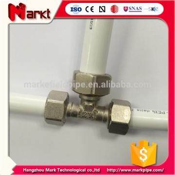 brass compression fitting reducing tee for pex al pex pipe