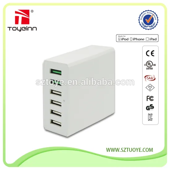 55W 6 Ports USB Charger Desktop Charging Station with QC3.0