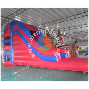2016 Aier customize spider tower inflatable slide/ big size red interesting inflatable slide air blower
