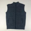 Men's Coarse Knitted Zippered Fleece-lined Waistcoat