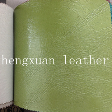Brushed backing light cyan pvc leather fabric for bags and wallet