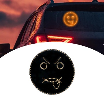Luz de emoticón de autos divertidos con sonrisa para advertencia y decoración