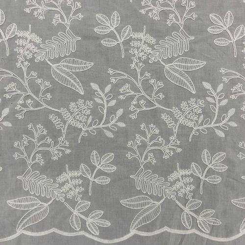 Captivating Flower Cotton Embroidery Fabric